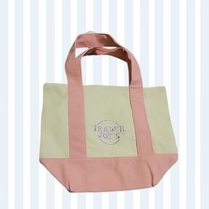 Trader Joe's Pink and Cream Small Tote Bag